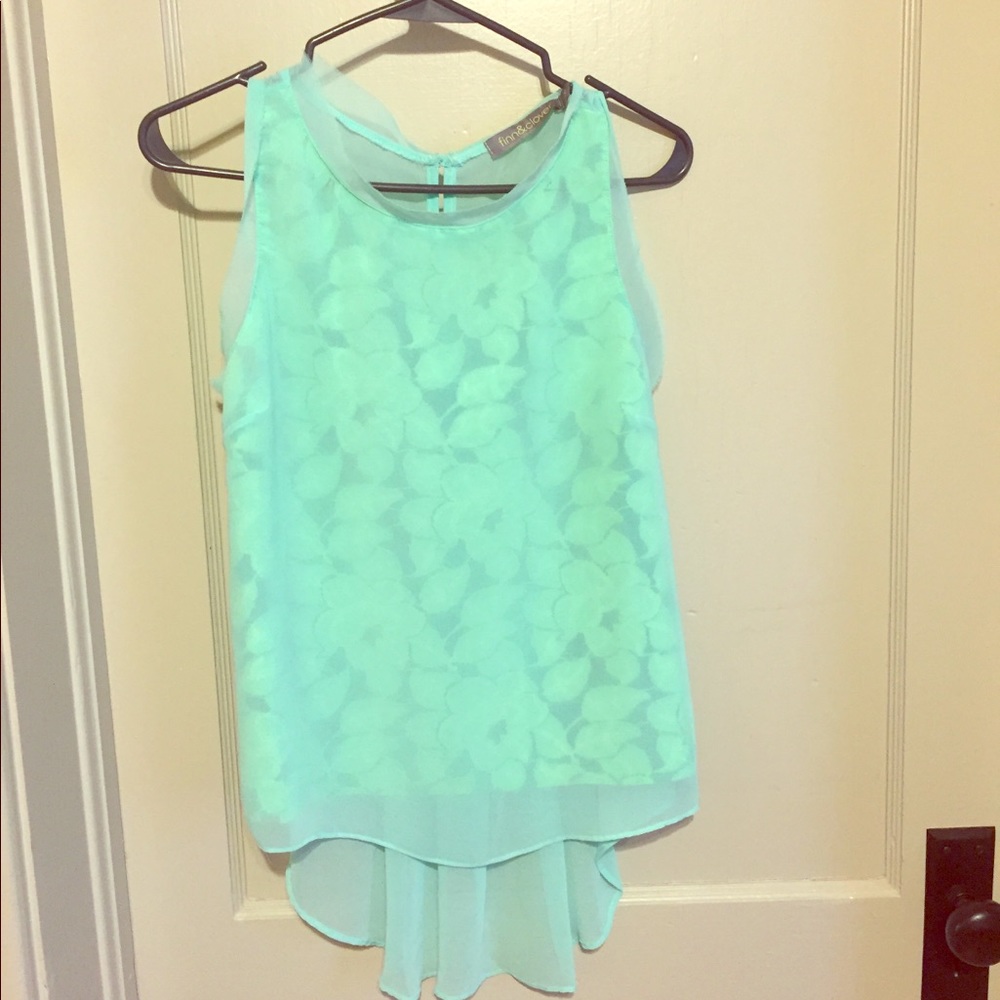Very cute like new Lacy and sheer top in mint!